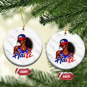 Haitian Girl Ceramic Ornament Melanin Black Girls Haiti Flag Proud Haitienne TS10 1pc White Marble Print Your Wear