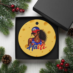 Haitian Girl Ceramic Ornament Melanin Black Girls Haiti Flag Proud Haitienne TS10 1pc Yellow Cheese Print Your Wear