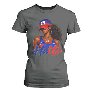 Haitian Girl T Shirt For Women Melanin Black Girls Haiti Flag Proud Haitienne TS10 Dark Heather Print Your Wear