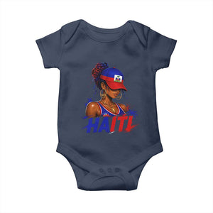 Haitian Princess Baby Onesie Haiti Flag Haitienne Melanin Black Girls TS10 Navy Print Your Wear