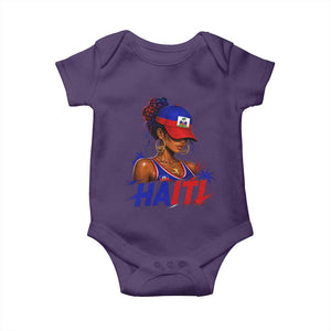 Haitian Princess Baby Onesie Haiti Flag Haitienne Melanin Black Girls TS10 Purple Print Your Wear