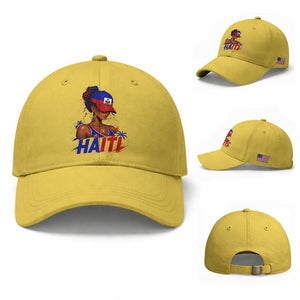 Haitian Princess Baseball Cap Haiti Flag Haitienne Melanin Black Girls TS10 Baseball Cap Universal Fit Yellow Print Your Wear