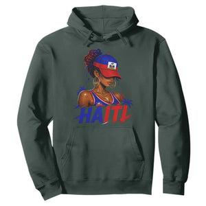 Haitian Princess Hoodie Haiti Flag Haitienne Melanin Black Girls TS10 Dark Forest Green Print Your Wear
