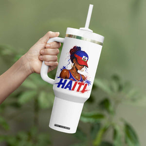 Haitian Princess Tumbler With Handle Haiti Flag Haitienne Melanin Black Girls TS10 Print Your Wear