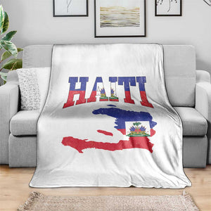 Haiti Pride Throw Blanket Retro Vintage Haitian Flag Map Pride Graphic TS10 Print Your Wear