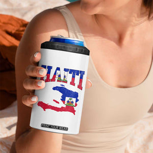 Haiti Pride 4 in 1 Can Cooler Tumbler Retro Vintage Haitian Flag Map Pride Graphic TS10 Print Your Wear