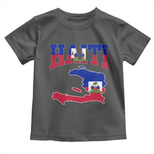 Haiti Pride Toddler T Shirt Retro Vintage Haitian Flag Map Pride Graphic TS10 Dark Heather Print Your Wear