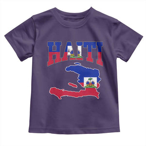 Haiti Pride Toddler T Shirt Retro Vintage Haitian Flag Map Pride Graphic TS10 Purple Print Your Wear