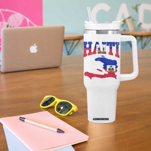Haiti Pride Tumbler With Handle Retro Vintage Haitian Flag Map Pride Graphic TS10 Print Your Wear