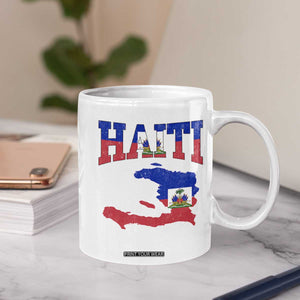 Haiti Pride Coffee Mug Retro Vintage Haitian Flag Map Pride Graphic TS10 Print Your Wear