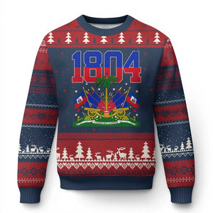 Haitian Revolution 1804 Ugly Christmas Sweater Haiti Flag Independence Day Haitian Graphic TS10 Navy Red Print Your Wear