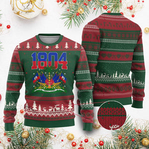 Haitian Revolution 1804 Ugly Christmas Sweater Haiti Flag Independence Day Haitian Graphic TS10 Red Green Print Your Wear