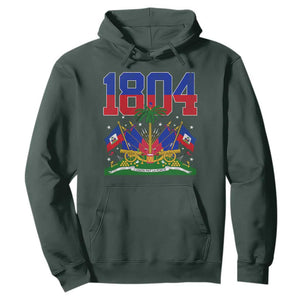 Haitian Revolution 1804 Hoodie Haiti Flag Independence Day Haitian Graphic TS10 Dark Forest Green Print Your Wear