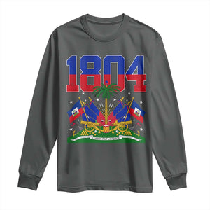 Haitian Revolution 1804 Long Sleeve Shirt Haiti Flag Independence Day Haitian Graphic TS10 Dark Heather Print Your Wear