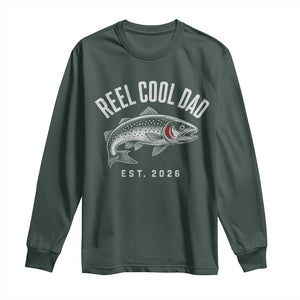 Reel Cool Dad Est 2026 Long Sleeve Shirt Trout Fishing Vintage First Time Dad Fathers Day