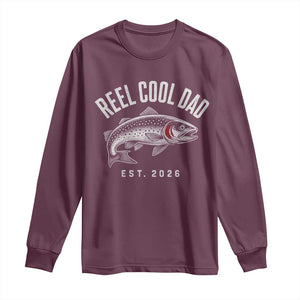 Reel Cool Dad Est 2026 Long Sleeve Shirt Trout Fishing Vintage First Time Dad Fathers Day
