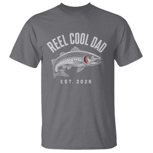Reel Cool Dad Est 2026 T Shirt Trout Fishing Vintage First Time Dad Fathers Day
