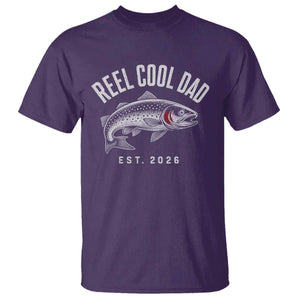 Reel Cool Dad Est 2026 T Shirt Trout Fishing Vintage First Time Dad Fathers Day