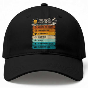 Funny Retirement Gift Baseball Cap New Benefits Package Retro Retired 2026 TS10 Print Your Wear