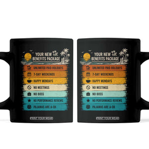 Funny Retirement Gift Coffee Mug New Benefits Package Retro Retired 2026 TS10 Black Print Your Wear