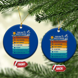 Funny Retirement Gift Ceramic Ornament New Benefits Package Retro Retired 2026 TS10 1pc Blue Print Your Wear