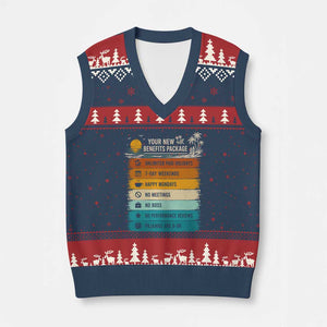 Funny Retirement Gift V-Neck Knit Sweater Vest New Benefits Package Retro Retired 2026 TS10 Navy Red Print Your Wear