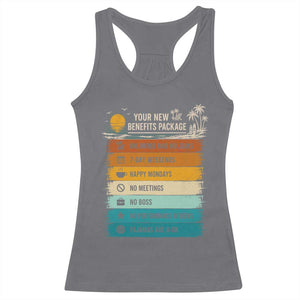 Funny Retirement Gift Racerback Tank Top New Benefits Package Retro Retired 2026 TS10 Charcoal Print Your Wear