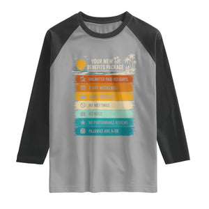 Funny Retirement Gift Raglan Shirt New Benefits Package Retro Retired 2026 TS10 Sport Gray Black Print Your Wear