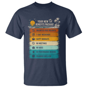 Funny Retirement Gift T Shirt New Benefits Package Retro Retired 2026 TS10 Navy Print Your Wear