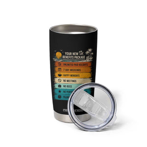 Funny Retirement Gift Tumbler Cup New Benefits Package Retro Retired 2026 TS10 Print Your Wear