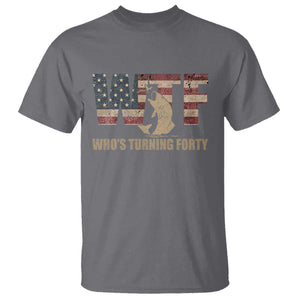 40th Birthday T Shirt Funny WTF Whos Turning Forty Vintage Fishing 40 Year Old Gift TS10 Charcoal Print Your Wear