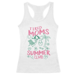 Retro Tired Moms Summer Club Racerback Tank Top Funny Mama Beach Vacation Gift