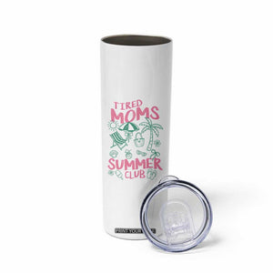 Retro Tired Moms Summer Club Skinny Tumbler Funny Mama Beach Vacation Gift