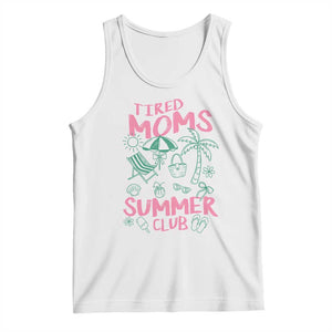 Retro Tired Moms Summer Club Tank Top Funny Mama Beach Vacation Gift