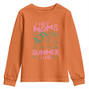 Retro Tired Moms Summer Club Youth Sweatshirt Funny Mama Beach Vacation Gift