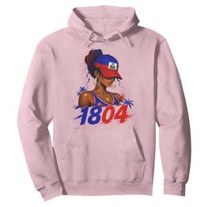 Haitian Revolution 1804 Hoodie Haiti Flag Independence Day Haitian Girl Graphic TS10 Light Pink Print Your Wear