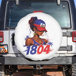 Haitian Revolution 1804 Spare Tire Cover Haiti Flag Independence Day Haitian Girl Graphic TS10 No hole White Print Your Wear