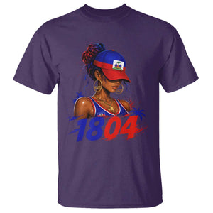 Haitian Revolution 1804 T Shirt Haiti Flag Independence Day Haitian Girl Graphic TS10 Purple Print Your Wear