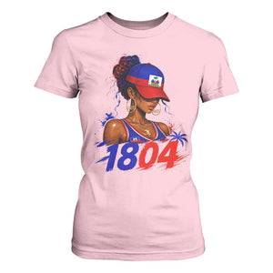 Haitian Revolution 1804 T Shirt For Women Haiti Flag Independence Day Haitian Girl Graphic TS10 Light Pink Print Your Wear