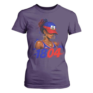 Haitian Revolution 1804 T Shirt For Women Haiti Flag Independence Day Haitian Girl Graphic TS10 Purple Print Your Wear