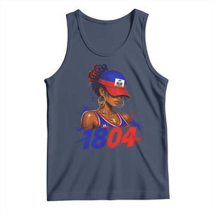 Haitian Revolution 1804 Tank Top Haiti Flag Independence Day Haitian Girl Graphic TS10 Navy Print Your Wear
