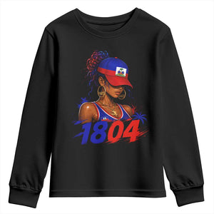Haitian Revolution 1804 Youth Sweatshirt Haiti Flag Independence Day Haitian Girl Graphic TS10 Black Print Your Wear