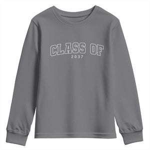 Class Of 2037 Youth Sweatshirt First Day of School Grow With Me Graduation Gift TS10 Charcoal Print Your Wear