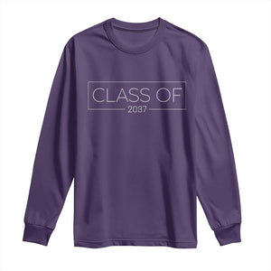 Class Of 2037 Graduation Long Sleeve Shirt Grow With Me First Day of School Graduation Gift TS10 Purple Print Your Wear