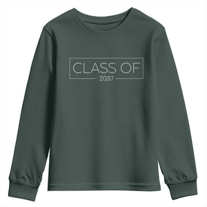 Class Of 2037 Graduation Youth Sweatshirt Grow With Me First Day of School Graduation Gift TS10 Dark Forest Green Print Your Wear