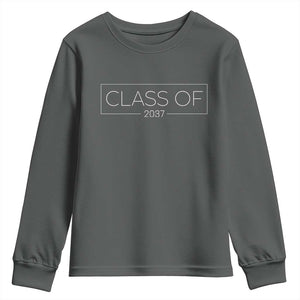 Class Of 2037 Graduation Youth Sweatshirt Grow With Me First Day of School Graduation Gift TS10 Dark Heather Print Your Wear