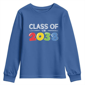 Class of 2038 Youth Sweatshirt Grow With Me Kindergarten TS10 Royal Blue Print Your Wear