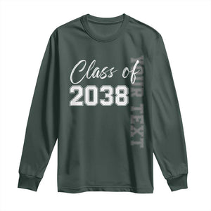 Personalized Class of 2038 Long Sleeve Shirt Custom Name Grow With Me Count Down Graduating TS10 Dark Forest Green Print Your Wear