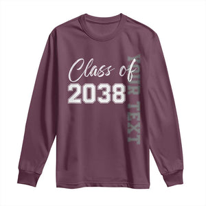 Personalized Class of 2038 Long Sleeve Shirt Custom Name Grow With Me Count Down Graduating TS10 Maroon Print Your Wear