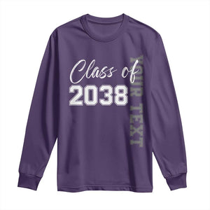 Personalized Class of 2038 Long Sleeve Shirt Custom Name Grow With Me Count Down Graduating TS10 Purple Print Your Wear